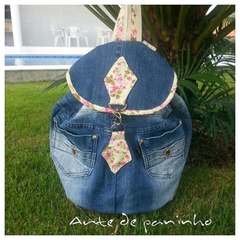 mochilas feitas de calça jeans|Aprendas a fazer uma mochila com retalhos de jeans.